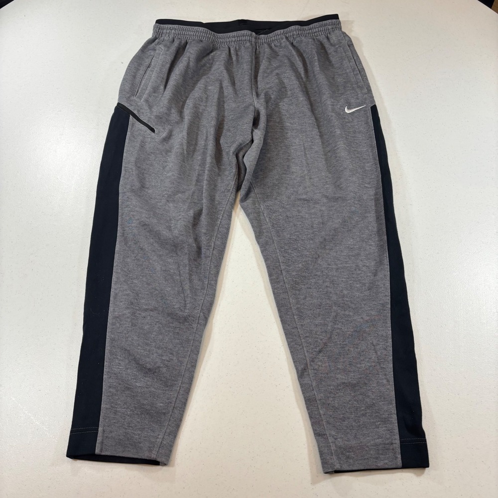 Nike Mens 3XL Therma-FIT Grey Black Tapered Training Jogger Pants 930565-032